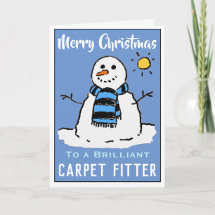 Festividades Cartão de Natal de Snowman divertido para um Fitte