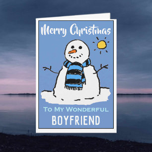 Festividades Cartão de Natal de Snowman. Feliz namorado de Nat
