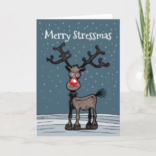 Festividades Cartão de Natal de Stressmas para Rudolphs