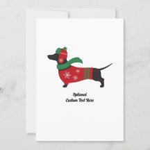 Cartão de Natal de Sweet Vestido Dachshund