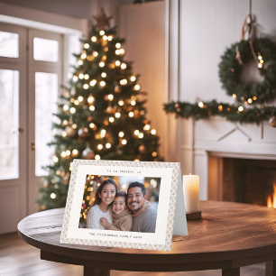 Festividades Cartão de Natal de Taupe Nórdico Moderno e Foto Br