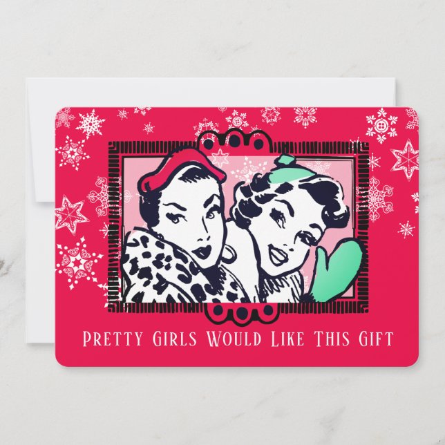 Festividades Cartão de Natal de tricô artesanal para raparigas (Frente)