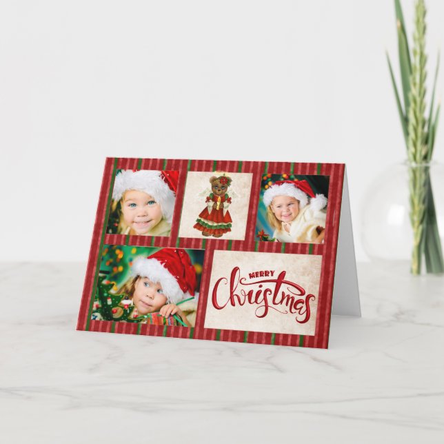 Festividades Cartão de Natal de Urso de Natal (Frente)