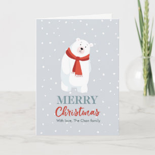 Festividades Cartão de Natal de Urso Polar Bonito