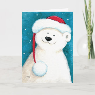 Festividades Cartão de Natal de Urso Polar Festivo Festivo