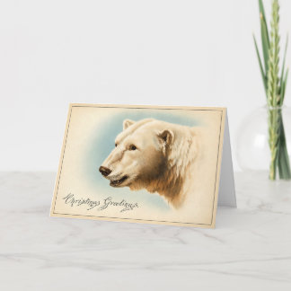 Festividades Cartão de Natal de Urso Polar Vintage