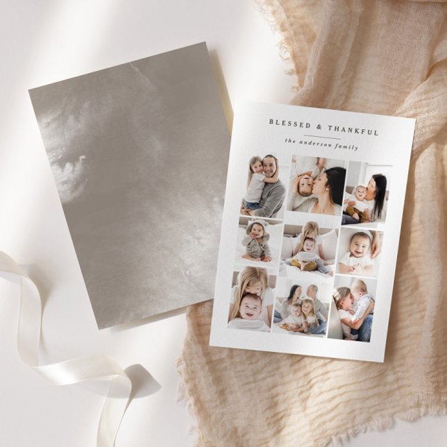 Festividades Cartão de Natal de várias fotos Blessed & Thankful (Criador carregado)