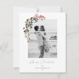 Festividades Cartão de Natal de Verde Botânico Moderno