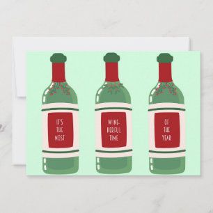 Festividades Cartão de Natal de Vinho Engraçado 