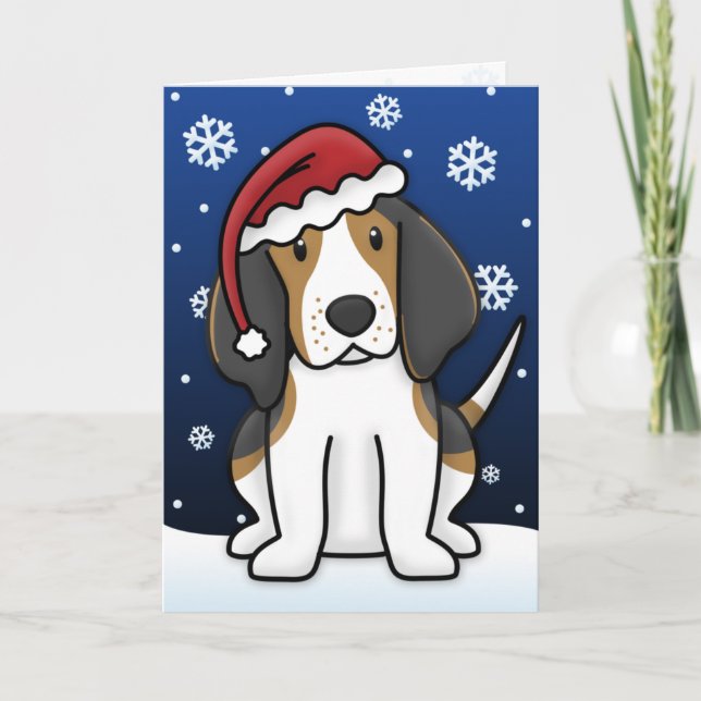 Festividades Cartão de Natal de Walker Coonhound para o Treing  (Frente)