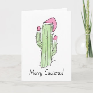 Festividades Cartão de Natal de Watercolor Cactus