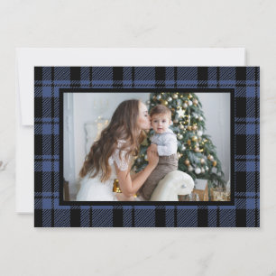 Festividades Cartão de Natal de Xadrez de Buffalo Azul