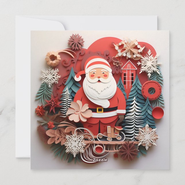 Festividades Cartão de Natal decorado com tema de Natal (Verso)