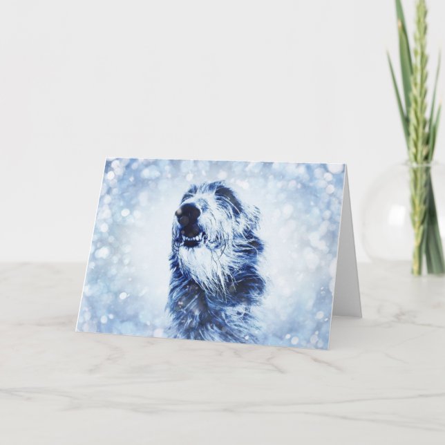 Festividades Cartão de Natal Deerhound Wolfhound (Frente)
