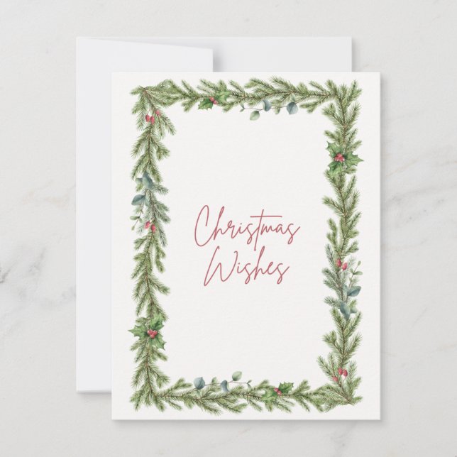 Festividades Cartão de Natal "Desejos de Natal" (Frente)