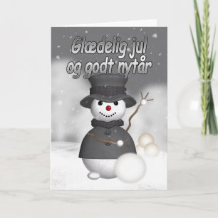 Festividades Cartão de natal dinamarquês com snomão na moda mod