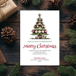 Festividades Cartão de Natal divertido e excêntrico de árvore d