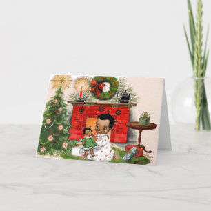 Festividades Cartão de Natal do afro-americano