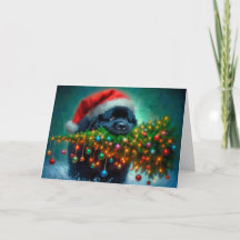 Cartão de Natal do ajudante Newfie