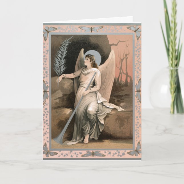 Festividades Cartão de Natal do Anjo no Túmulo (Frente)