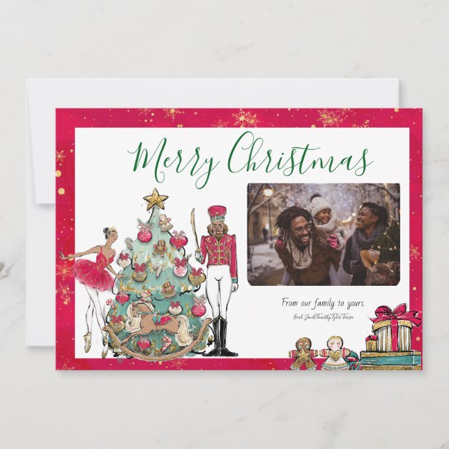 Festividades Cartão de Natal do Ballet Nutcracker Afro-American (Frente)