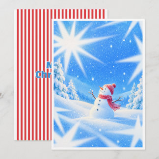 Festividades Cartão de Natal do Boneco de Neve Azul do País das