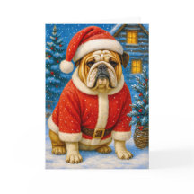 Cartão de Natal do Bulldog Inglês