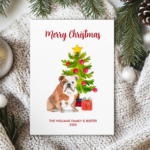 Festividades Cartão de Natal do Bulldog Inglês