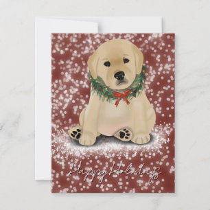 Festividades Cartão de Natal do Cachorrinho Amarelo