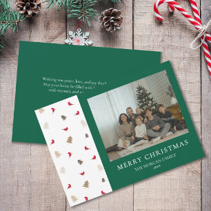 Festividades Cartão de Natal do Cardeal Vermelho Árvore de Pinh