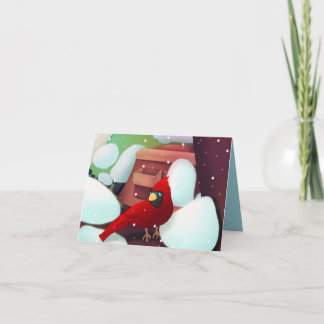 Festividades Cartão de Natal do Cardinal no Campo