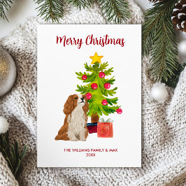 Festividades Cartão de Natal do Cavalier King Charles Spaniel