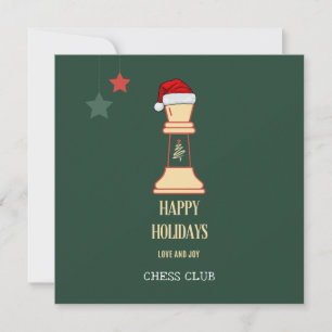 Festividades cartão de natal do clube de xadrez feliz feriado