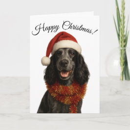 Festividades Cartão de Natal do Cocker Spaniel com saudações de