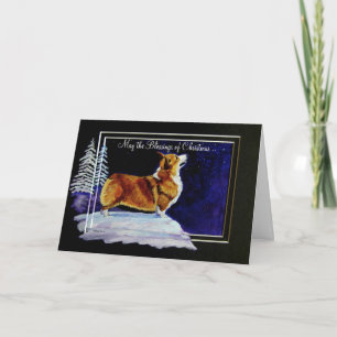 Festividades Cartão de Natal do Corgi de Galês do Pembroke