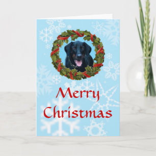 Festividades Cartão de Natal do Doberman Negro com ira e neve