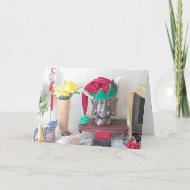 Festividades Cartão de Natal Do Elf Budista (Frente)