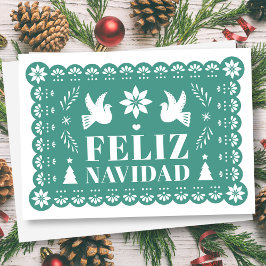 Festividades Cartão de Natal do Estilo Feliz Navidad Papel Pica