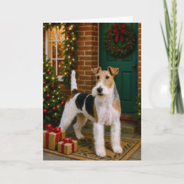 Festividades Cartão de Natal do Fox Terrier