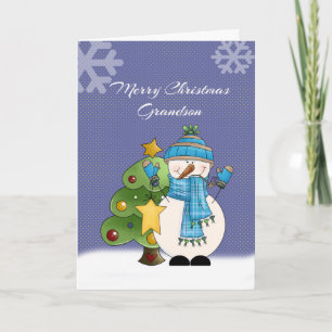 Festividades Cartão de Natal do Grandson Snowman