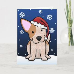 Festividades Cartão de Natal do Heeler Vermelho Kawaii