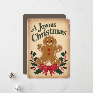Festividades Cartão de Natal do Homem de Biscoito de Gengibre F