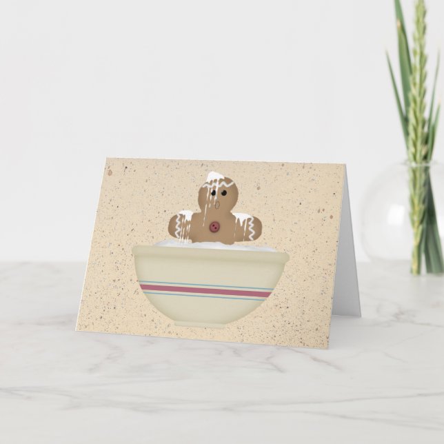 Festividades Cartão de Natal do Homem de Pão-de-Pão-Pão Mensado (Frente)