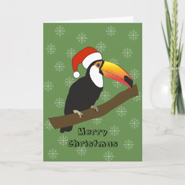 Festividades Cartão de Natal do illusima Toucan com Flocos de N (Frente)