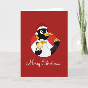 Festividades Cartão de Natal do Imperador Pinguim