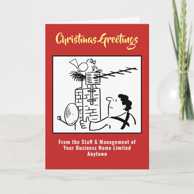 Festividades Cartão de Natal do Instalador de Dish Aéreo ou Sat (Frente)