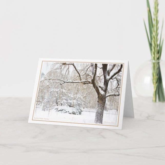 Festividades Cartão de Natal do Jardim Público de Boston (Frente)