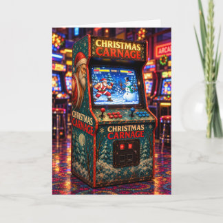 Festividades Cartão de Natal do Jogo Retro de Arcade Christmas