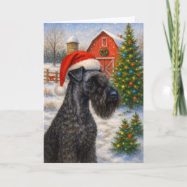 Festividades Cartão de Natal do Kerry Blue Terrier