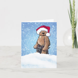 Festividades Cartão de Natal do KiniArt Bigfoot e Scottie Dog